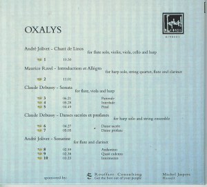 Oxalys jolivet ravel debussy arriere